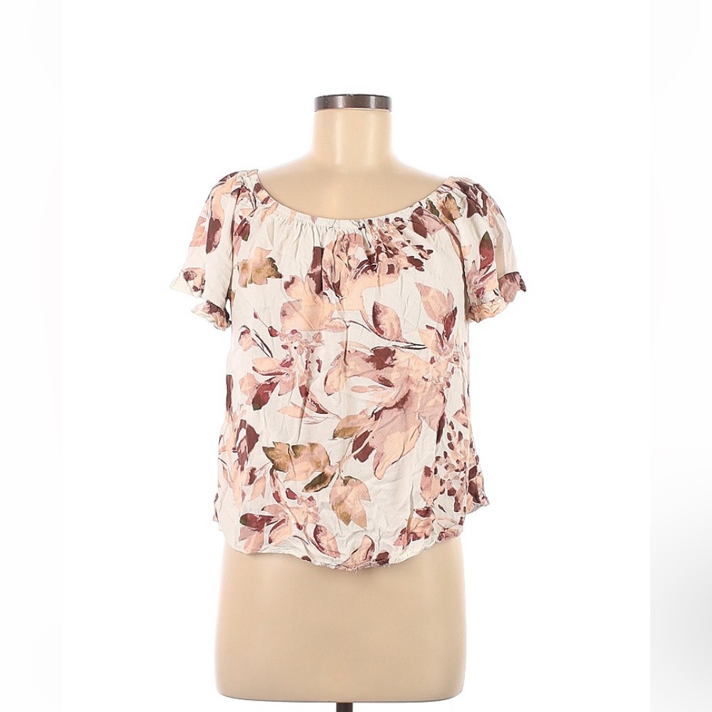 Women’s Knox Rose Blouse, Sz M, 26”Chest, 22.5 L, Floral, Boho, Boat Neckline